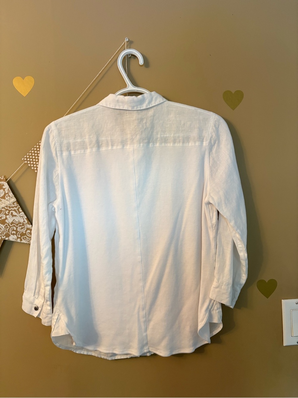 Contemporaire Simons White 100% Linen 3/4 Sleeve Button Down Shirt - Picture 14 of 14